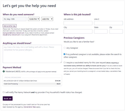 Nanny's Registration Process Step 6