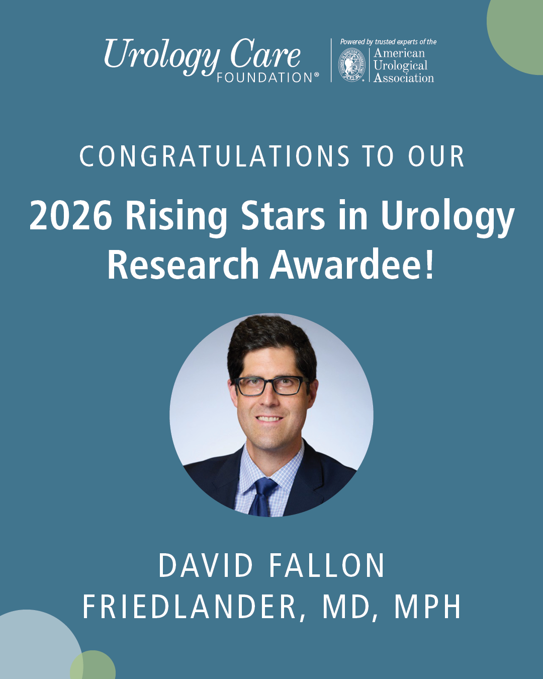 2026 Rising Stars in Urology Research Award Announcement